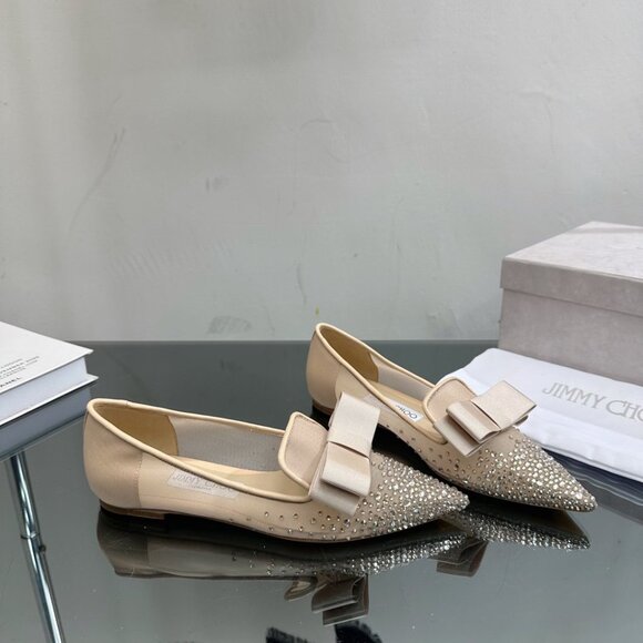 Jimmy Choo2022ss new spring and summer mesh hot diamond series flat shoes - Picture 4 of 9